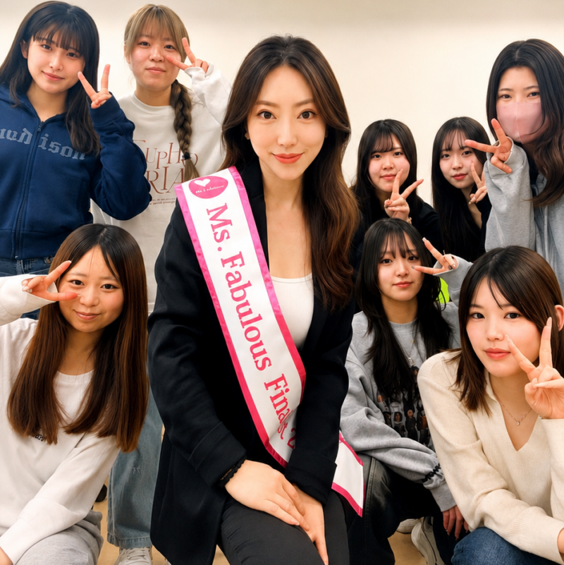 中国人No.1女性美容家のCoco Caiと京都光華女子大学（現　京都光華大学）平松隆円ゼミの学生