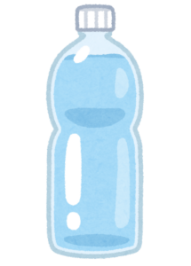 水の入ったペットボトルのイラスト