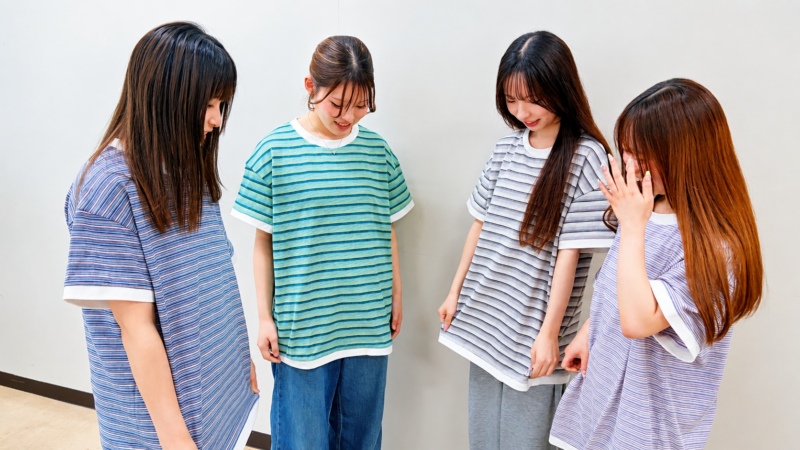 残糸Tシャツの試作品が完成！学生の商品開発をKBS京都・読売新聞が取材