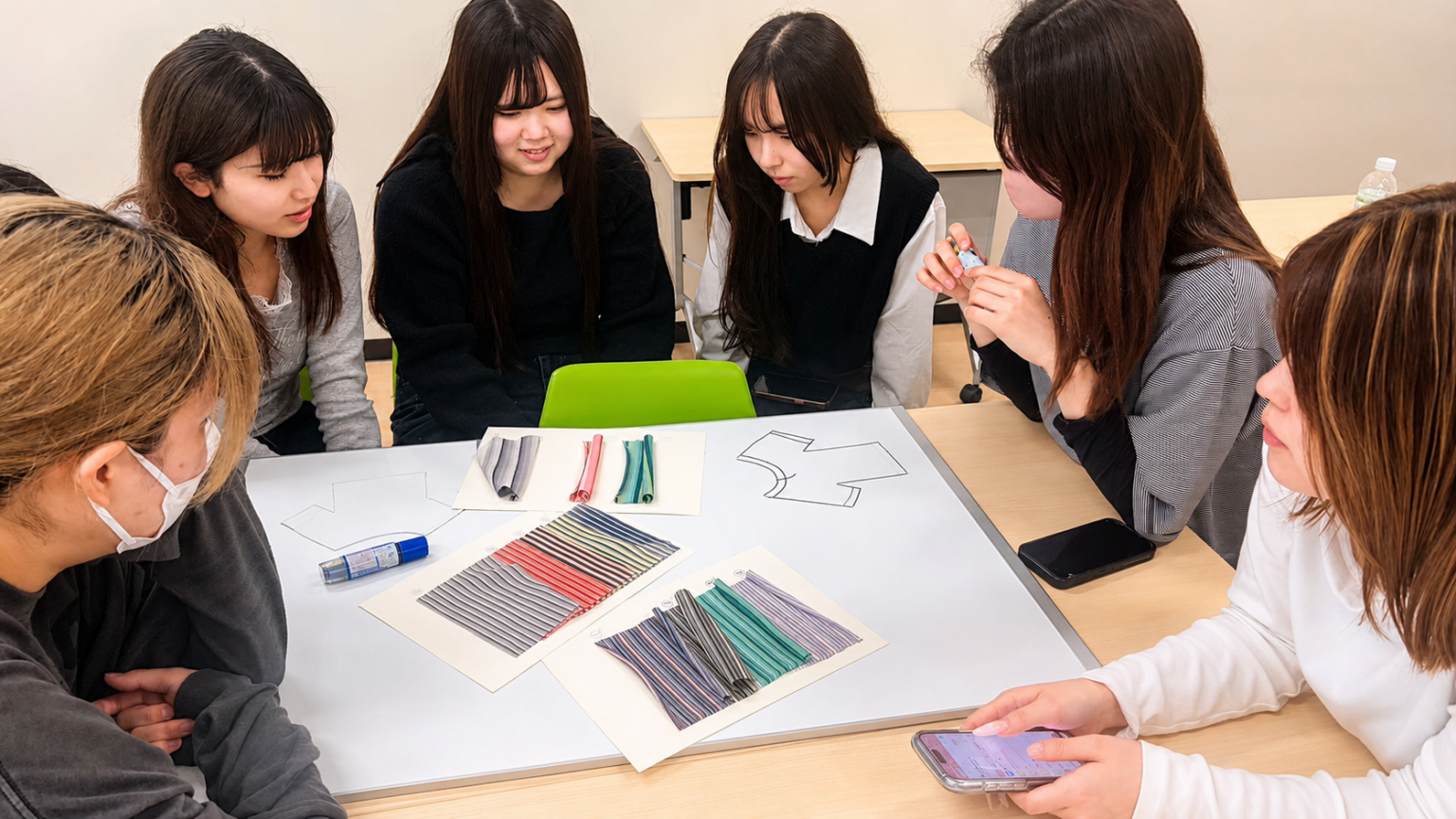 残糸Tシャツの商品開発が進行中!平松ゼミでデザインとサイズを検討