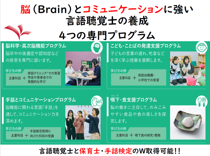 独自の４つの専門プログラム＆授業「失語症Ⅰ」の紹介